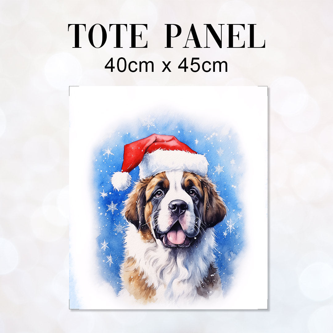 TOTE Winter St Bernards Dog TP-92 Fabric Bag Panel
