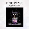 TOTE Panel Black Cat Boba Tea TP-1012