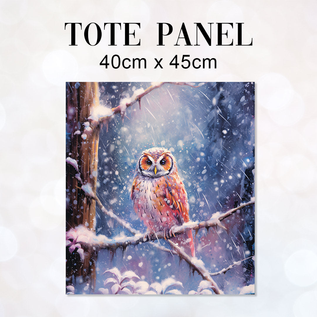 TOTE Winter Owl TP-95 Fabric Bag Panel
