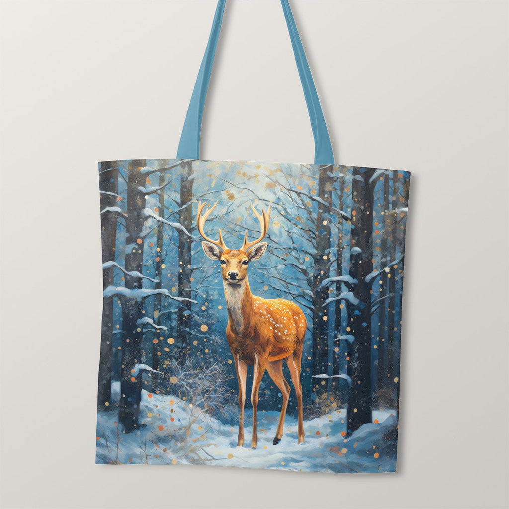TOTE Whimsical Winter Deer TP-97 Fabric Bag Panel