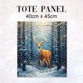 TOTE Whimsical Winter Deer TP-97 Fabric Bag Panel