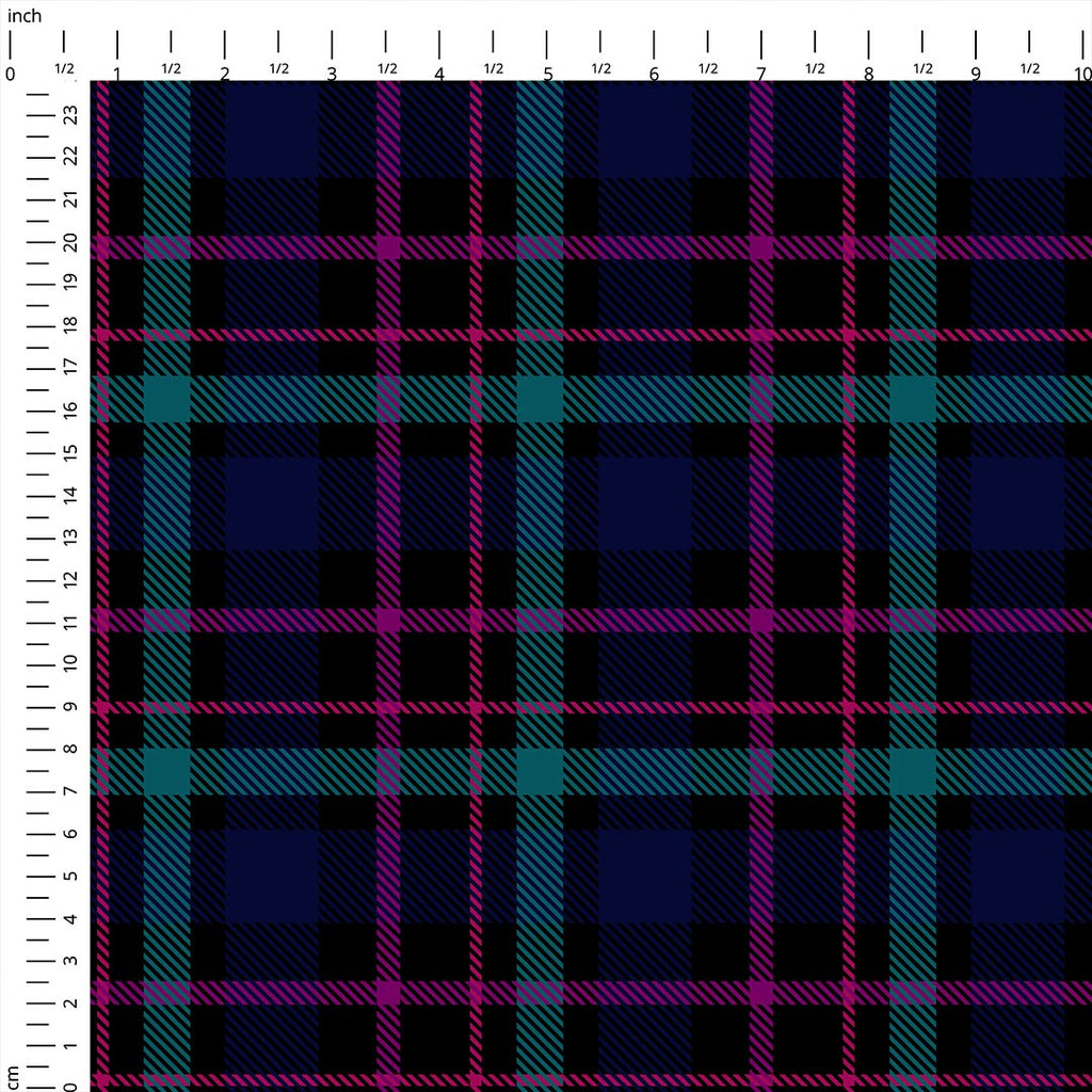 Navy Plaid Fabric 1239