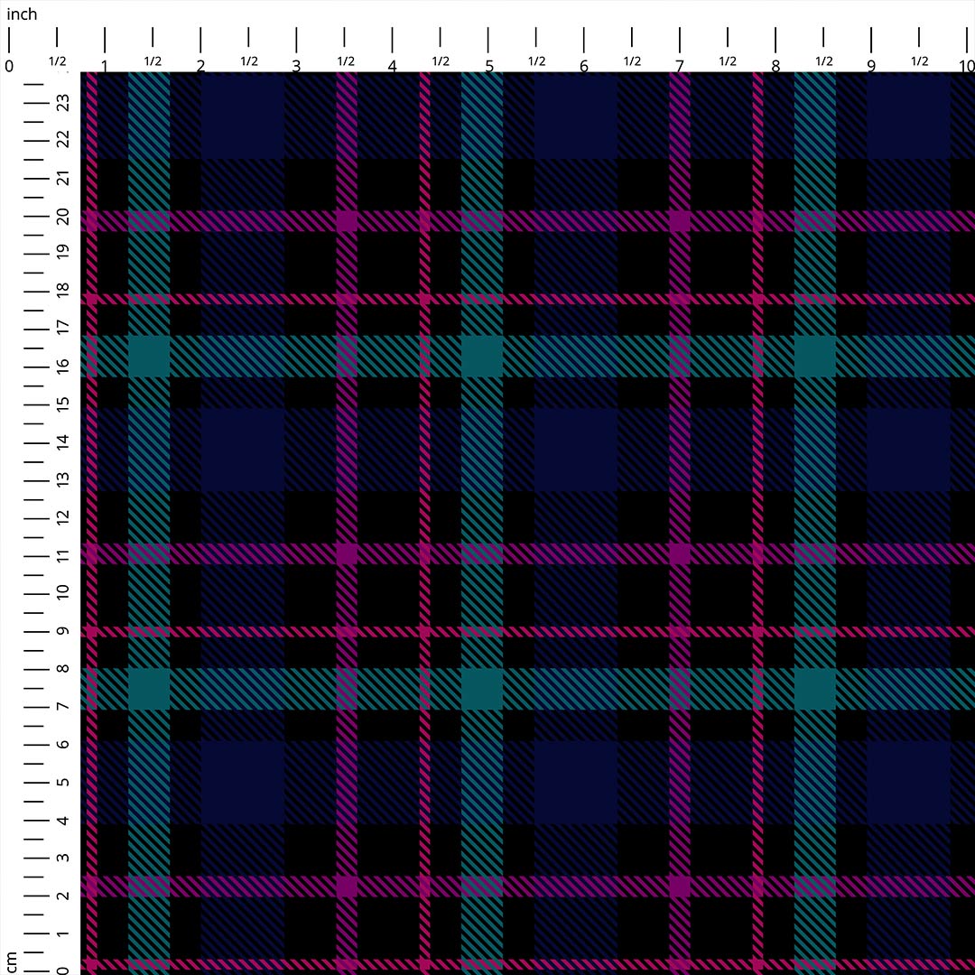 Navy Plaid Fabric 1239