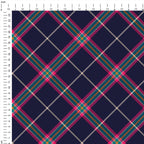 Navy Pink Plaid Fabric 1437