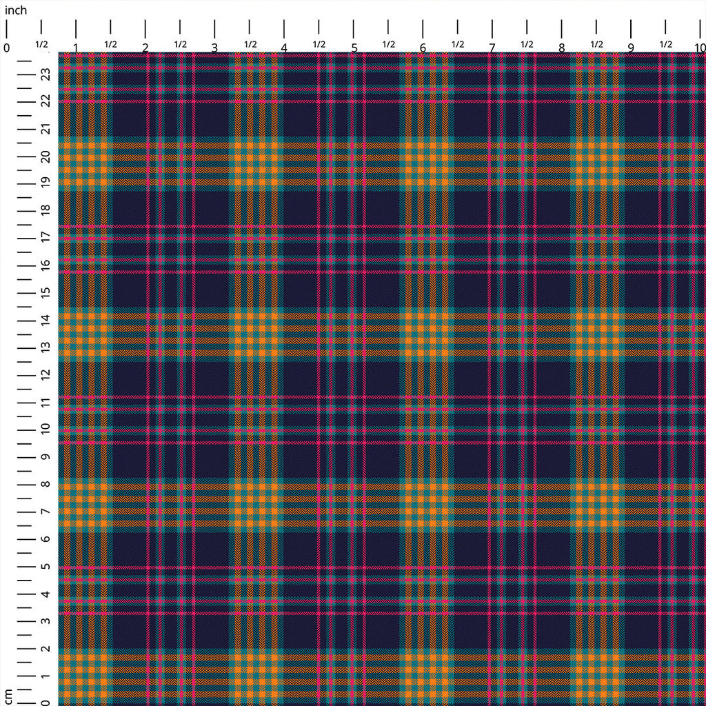 Navy Yellow Plaid Fabric 1438