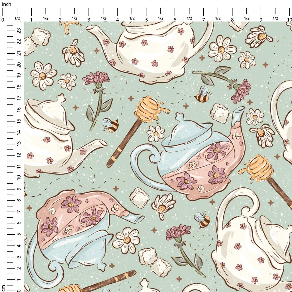 Tea Time Sage Fabric