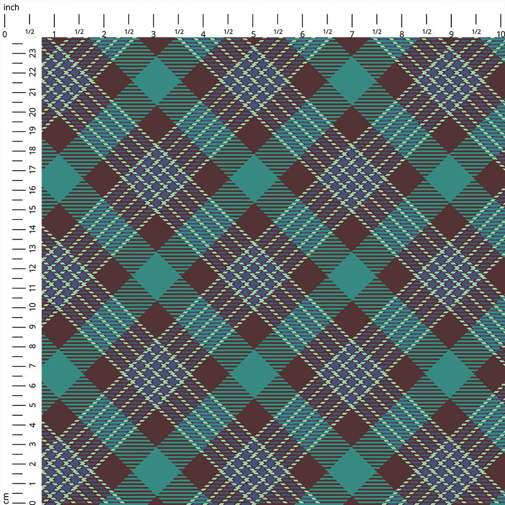 Teal Plaid Fabric 1439