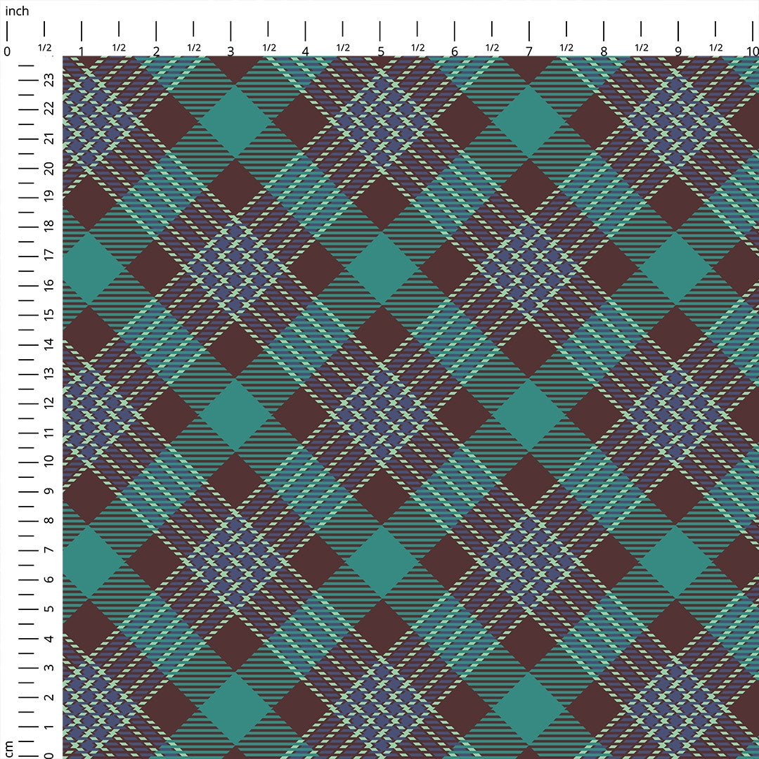 Teal Plaid Fabric 1439