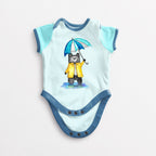 Teddy with Blue Umbrella Iron on fabric heat transfer DTF-43