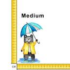 Teddy with Blue Umbrella Iron on fabric heat transfer DTF-43