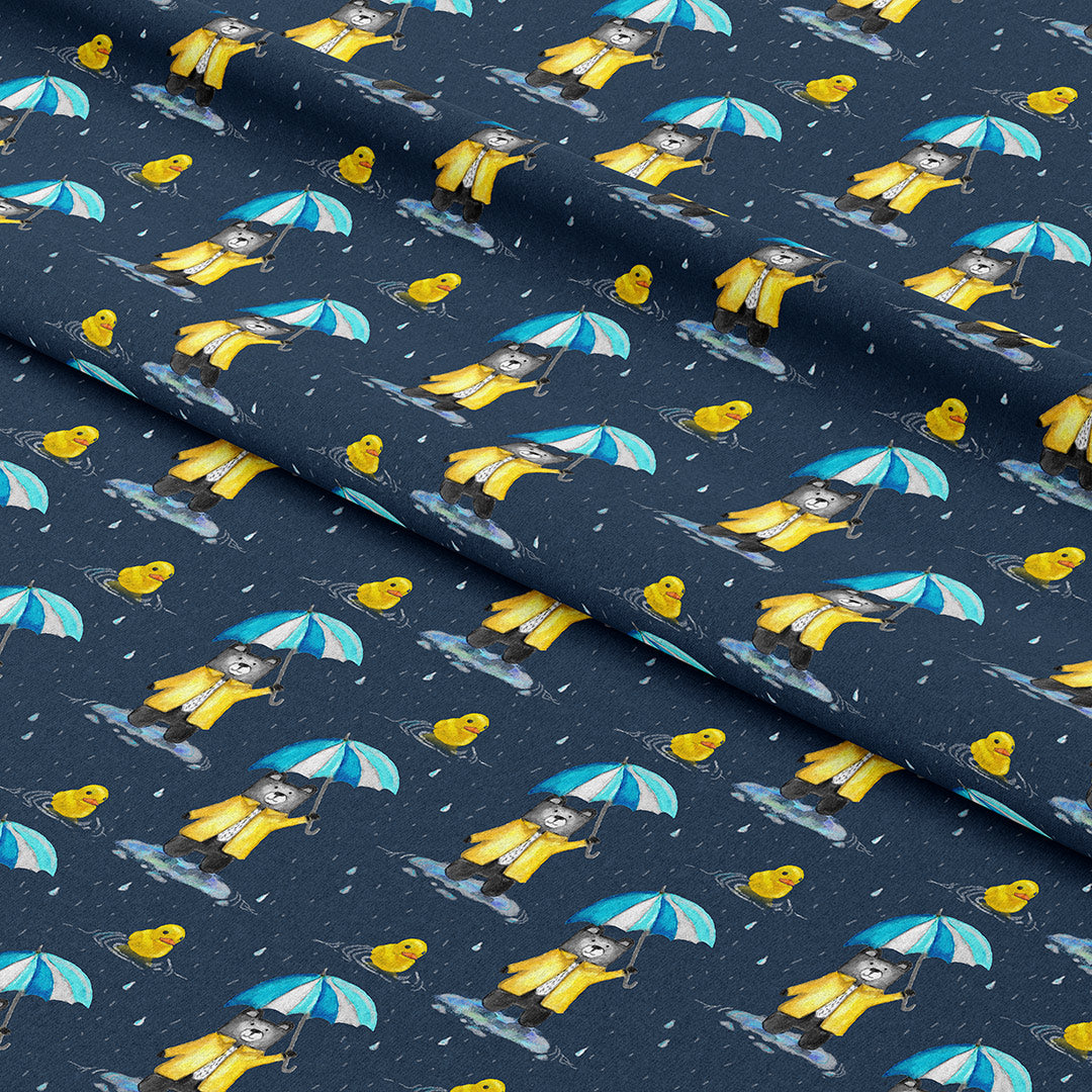 Teddy Blue Umbrella Fabric