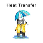 Teddy with Blue Umbrella Iron on fabric heat transfer DTF-43