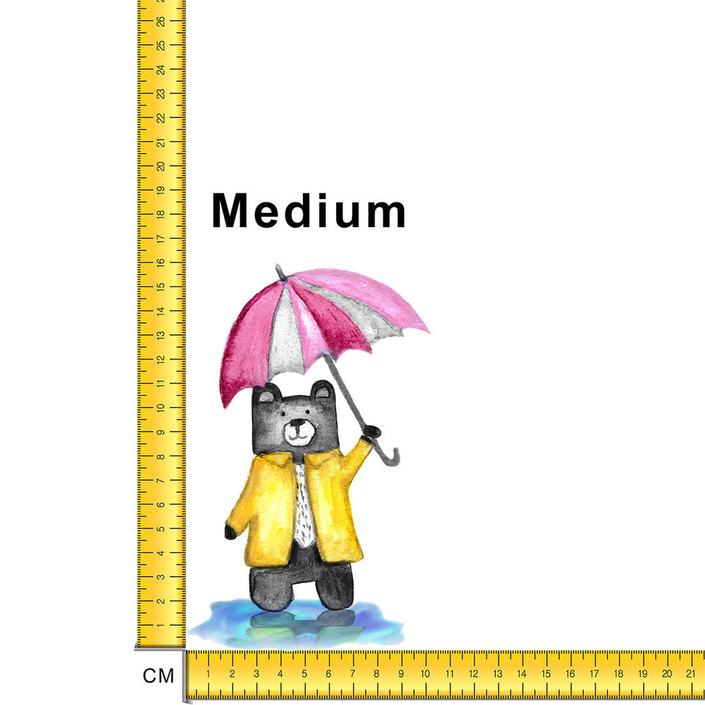 Teddy with Pink Umbrella Iron on fabric heat transfer DTF-44