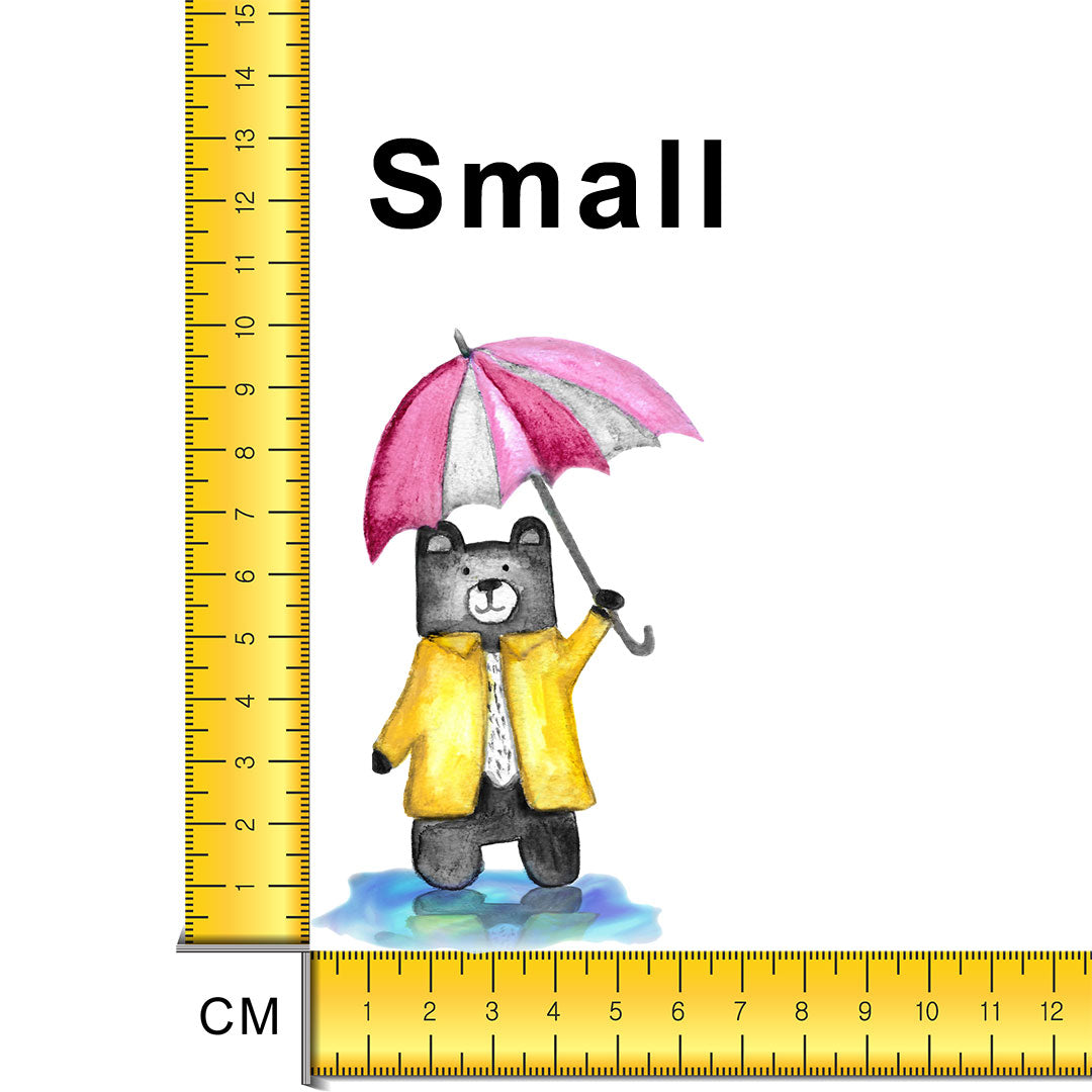 Teddy with Pink Umbrella Iron on fabric heat transfer DTF-44