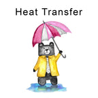 Teddy with Pink Umbrella Iron on fabric heat transfer DTF-44