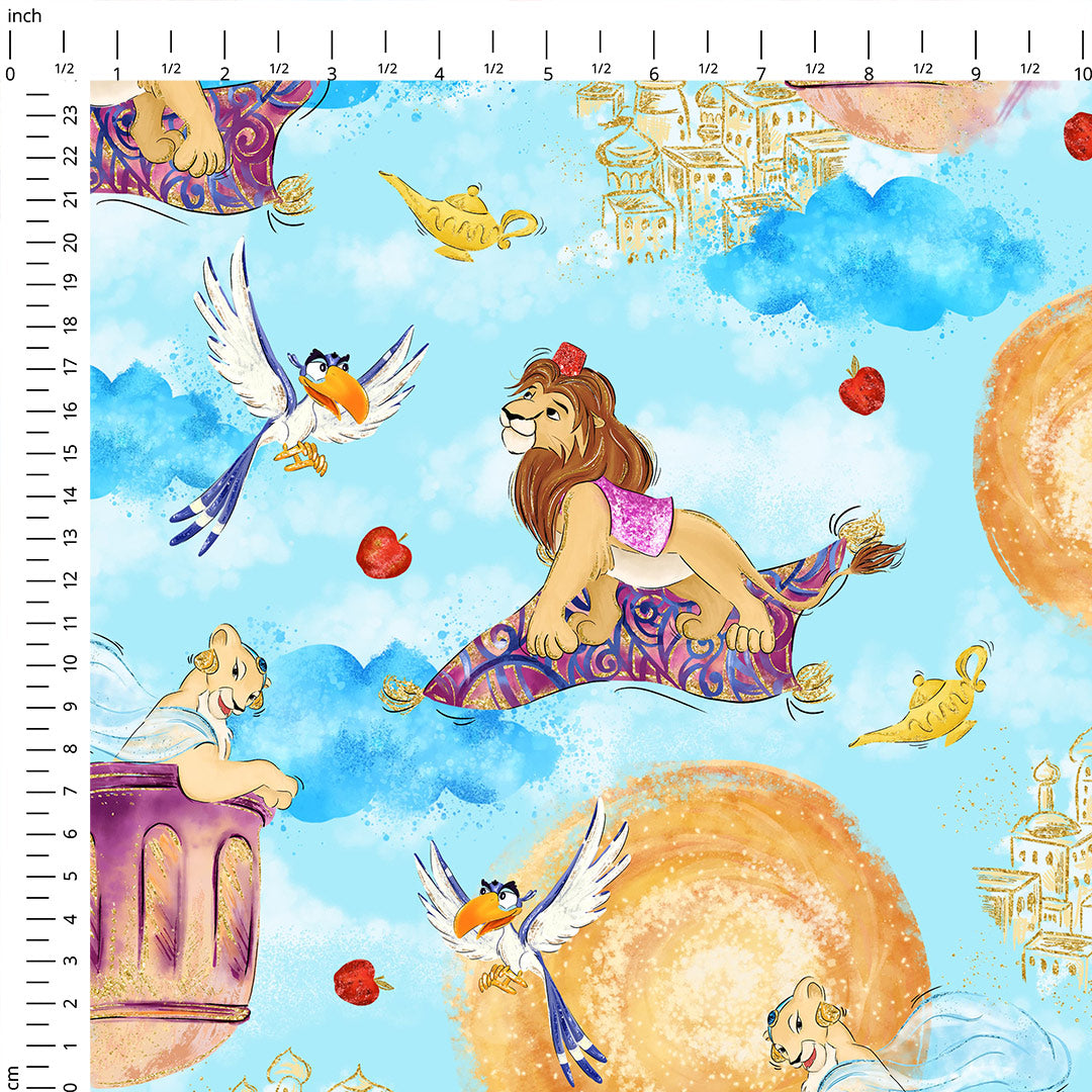 The Magic Lamp Blue Fabric