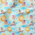 The Magic Lamp Blue Fabric
