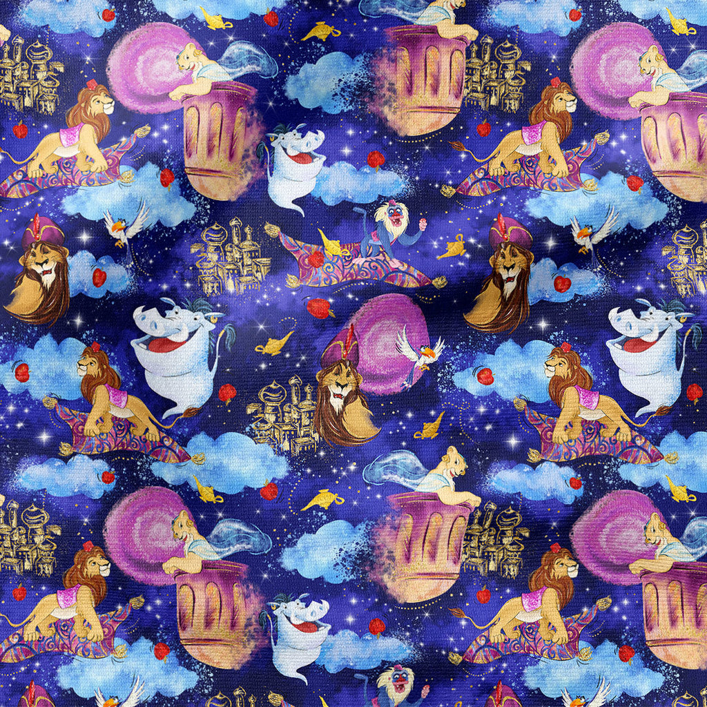 The Magic Lamp Navy Fabric