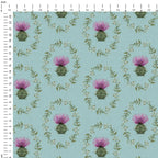 Thistle Wreath Blue Fabric