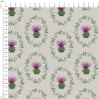 Thistle Wreath Grey Fabric