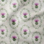 Thistle Wreath Grey Fabric