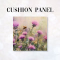 CUSHION Fabric Panel Thistles and Bee