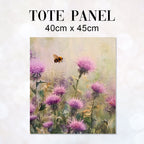 TOTE Thistles and Bee Fabric Bag Panel