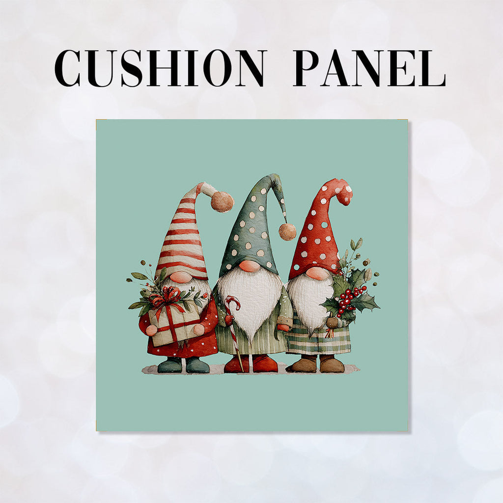 CUSHION Panel Three Christmas Gnomes CP-823