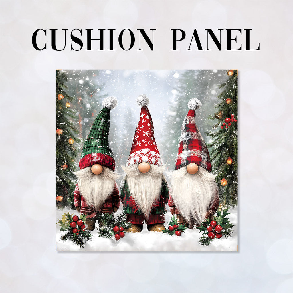 CUSHION Panel Three Winter Gnomes CP-825
