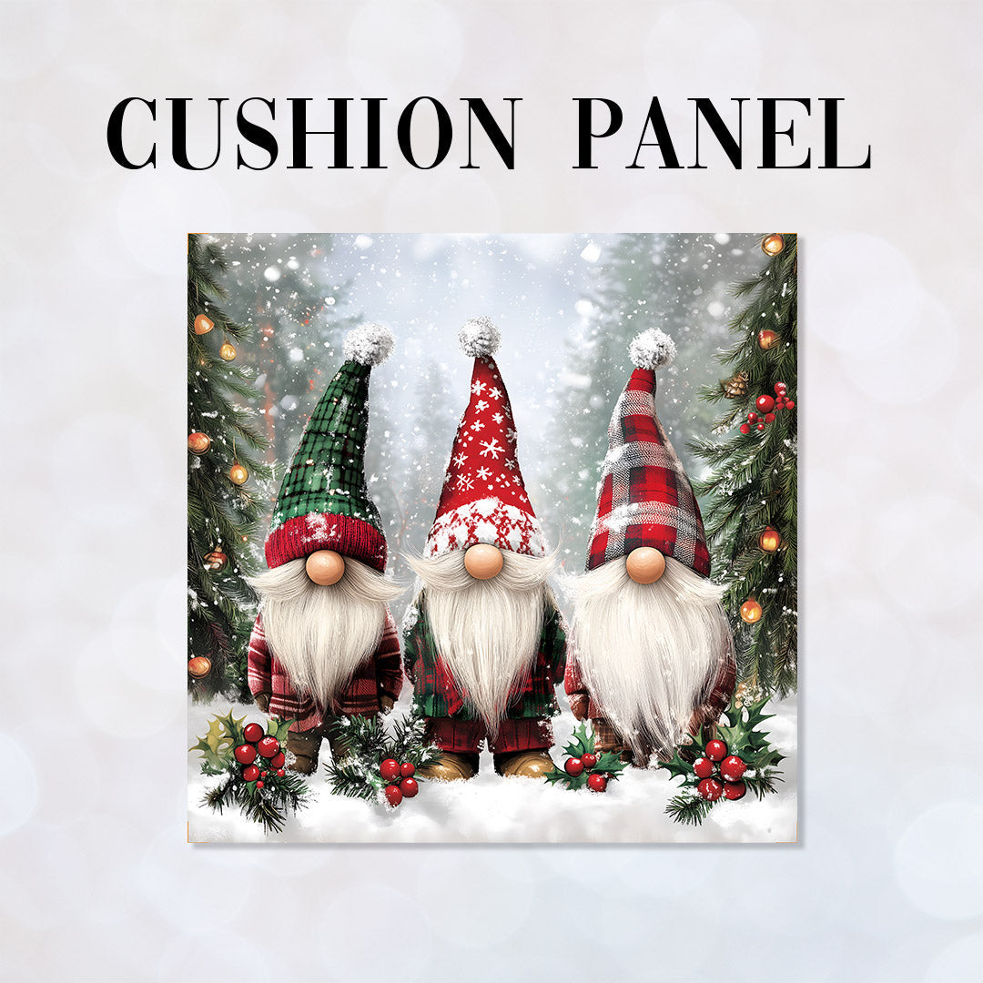 CUSHION Panel Three Winter Gnomes CP-825