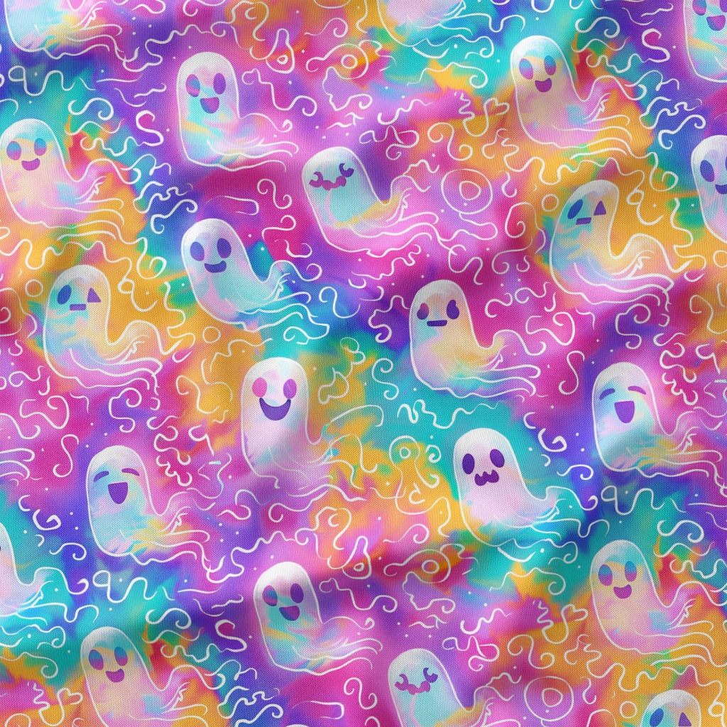 Tie Dye Ghosts Fabric