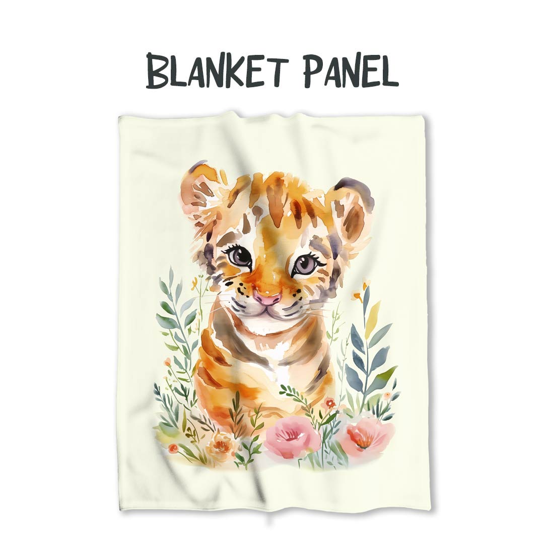 Tiger Cub Cream Fabric Blanket Panel BP-21