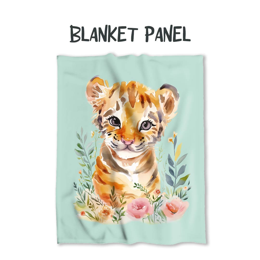Tiger Cub Mint Fabric Blanket Panel BP-22