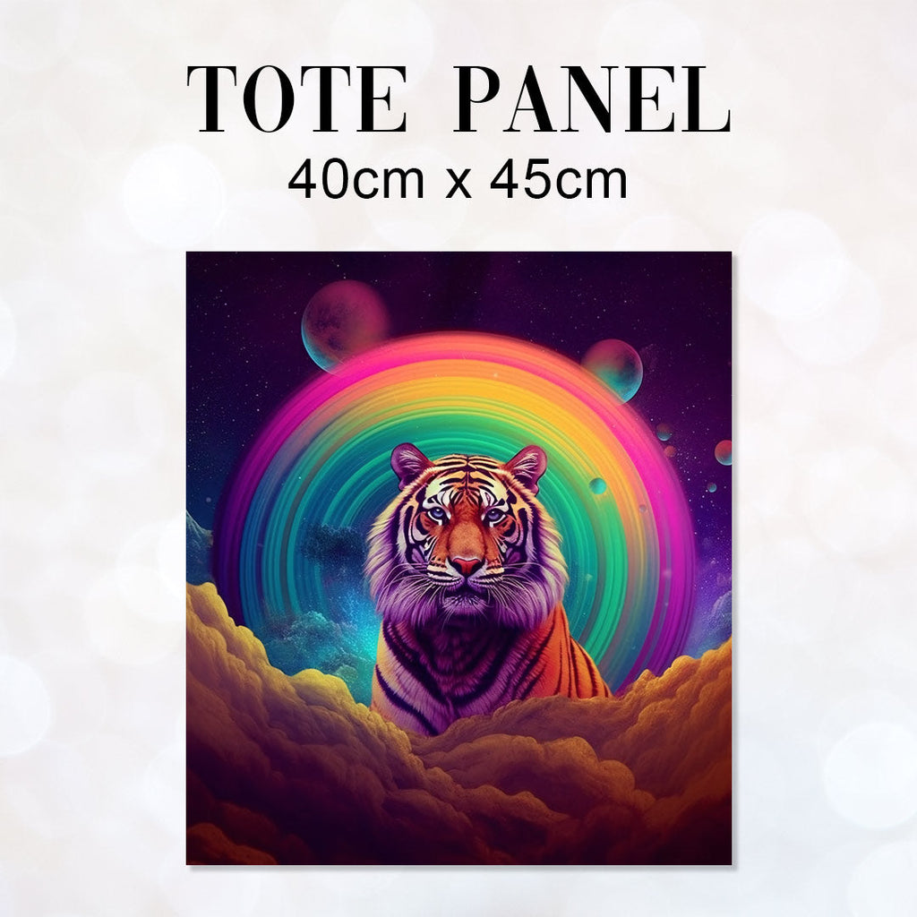 TOTE Tiger Rainbow Moon Magic Fabric Bag Panel TP-171