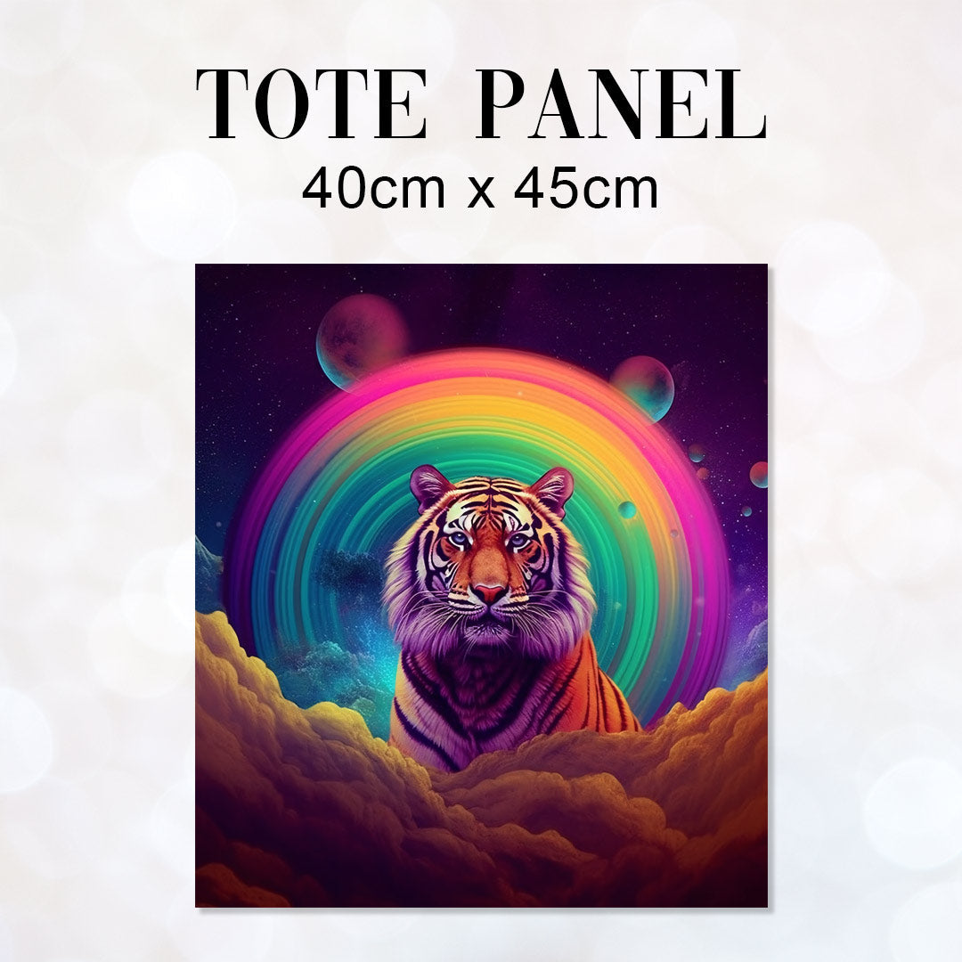TOTE Tiger Rainbow Moon Magic Fabric Bag Panel TP-171