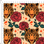 Tiger Rose Tattoo Fabric