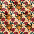 Tiger Rose Tattoo Fabric