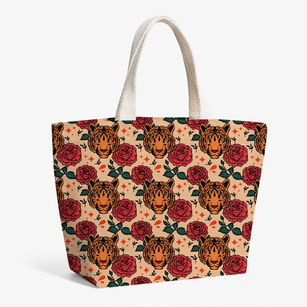 Tiger Rose Tattoo Fabric