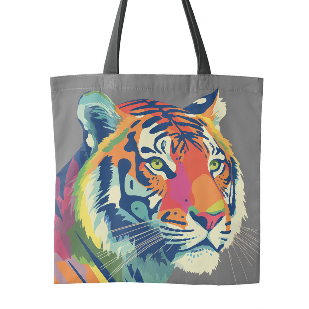 TOTE Tiger On Grey Fabric Bag Panel