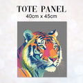 TOTE Tiger On Grey Fabric Bag Panel