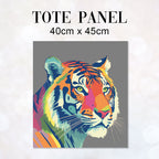 TOTE Tiger On Grey Fabric Bag Panel