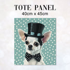 TOTE Top Hat Chihuahua Fabric Bag Panel TP-148