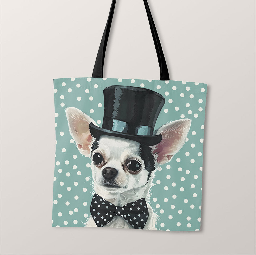 TOTE Top Hat Chihuahua Fabric Bag Panel TP-148
