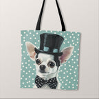 TOTE Top Hat Chihuahua Fabric Bag Panel TP-148