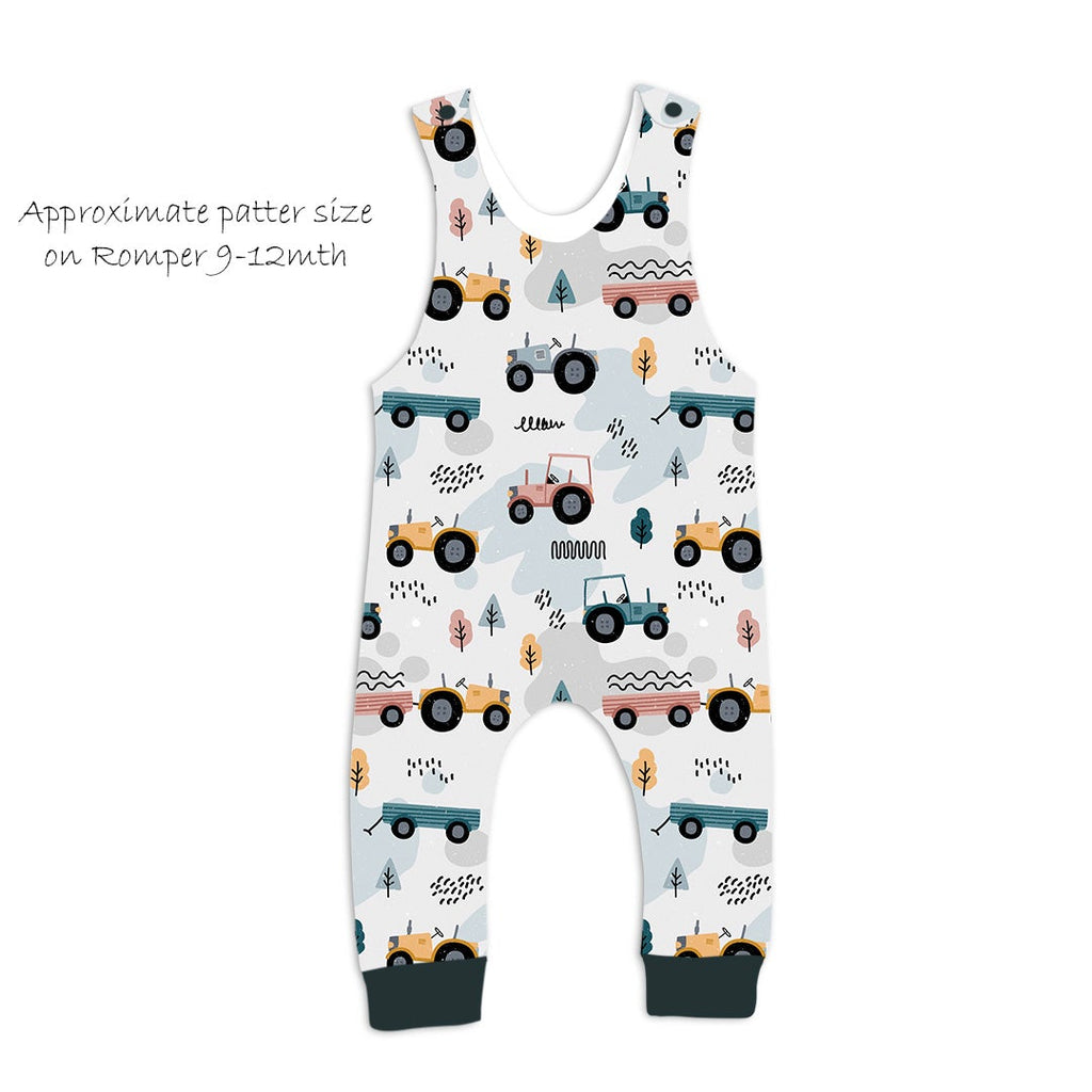 Tractor Doodle Fabric