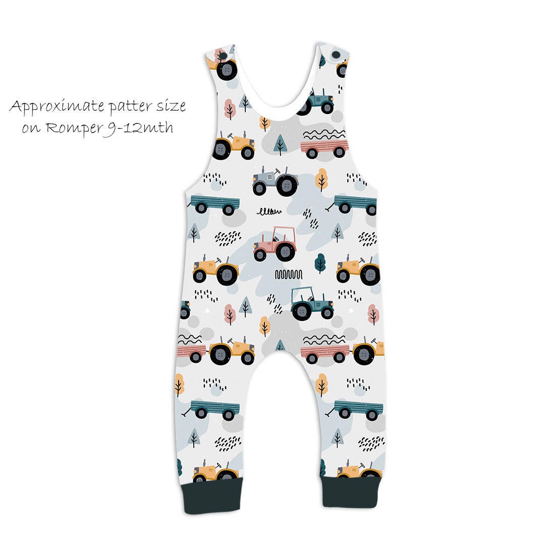 Tractor Doodle Fabric