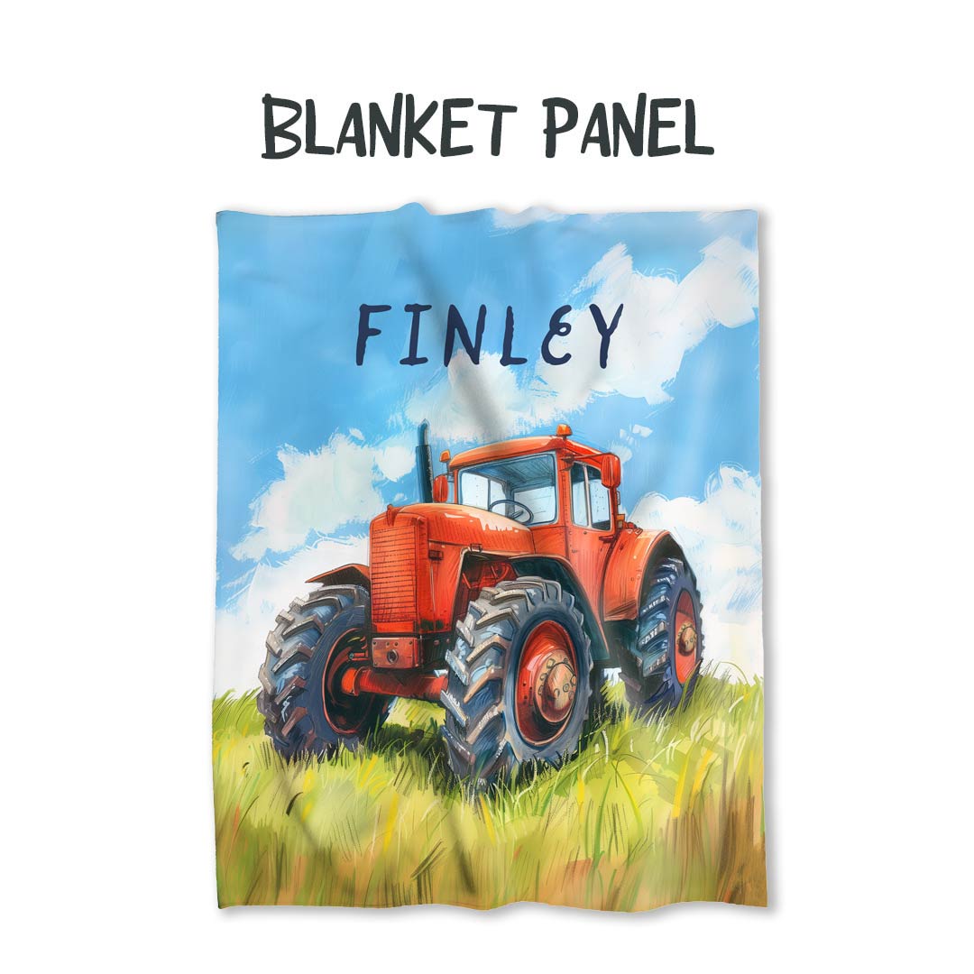 Personalised Tractor Fabric Blanket Panel BP-60