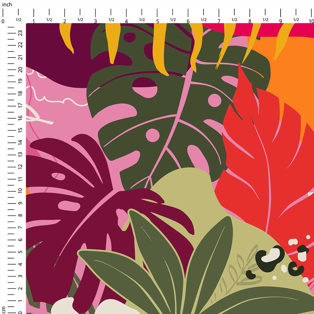 Tropical Collage Large Scale 1 Fabric