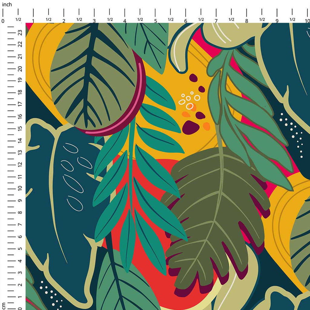 Tropical Collage Large Scale 2 Fabric