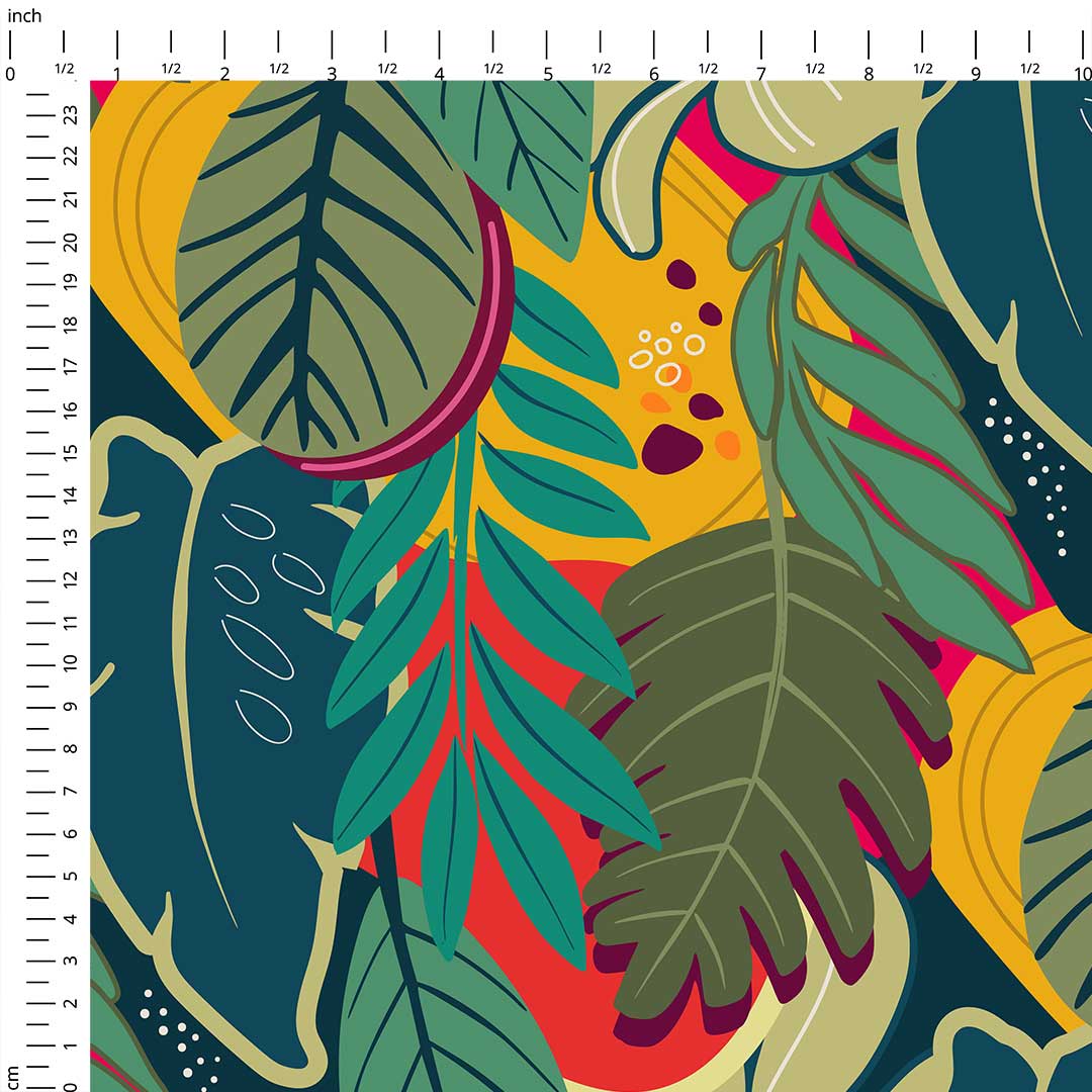 Tropical Collage Large Scale 2 Fabric